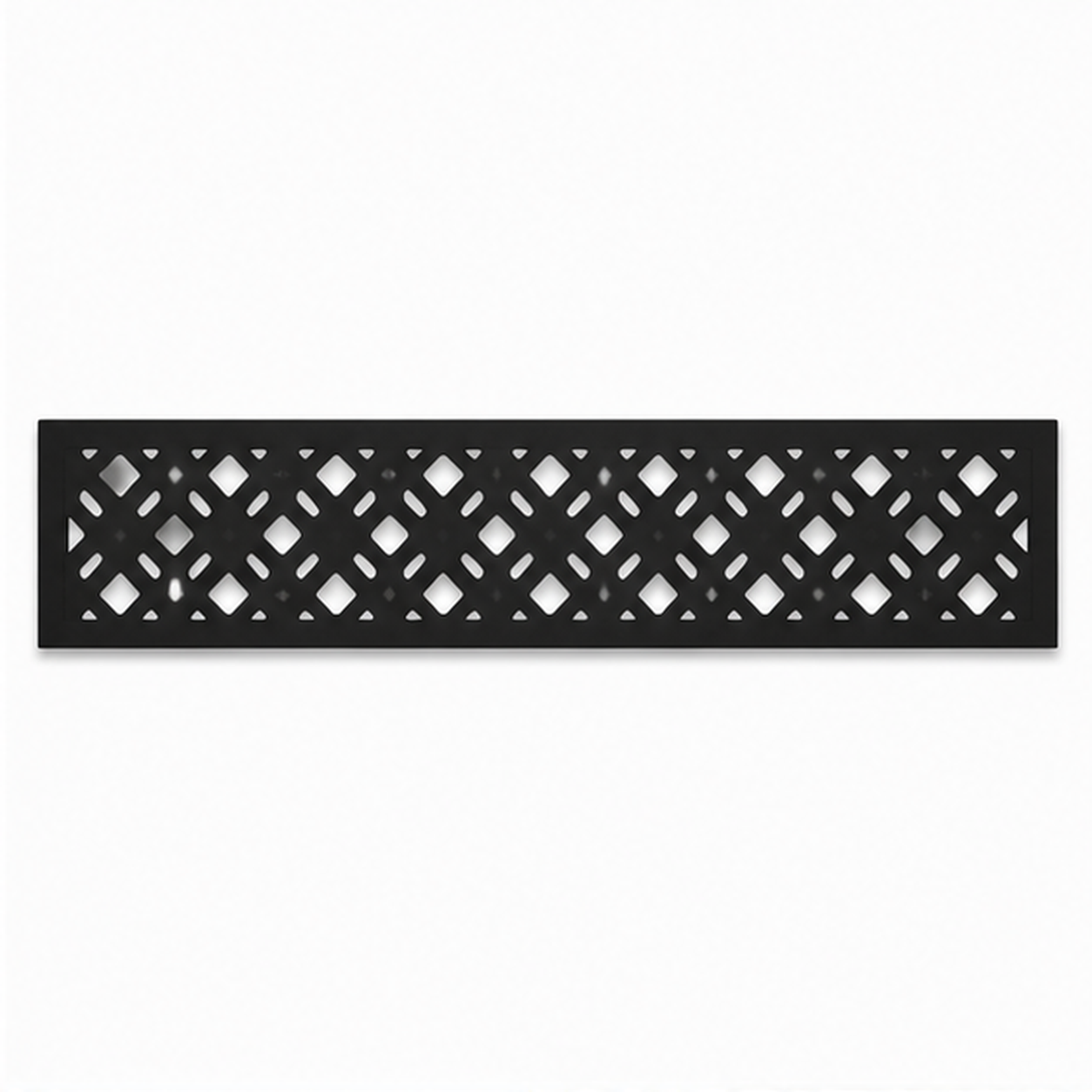 Dark Diamond Trellis decorative metal fence topper front pattern for WPC composite fencing, Design 188