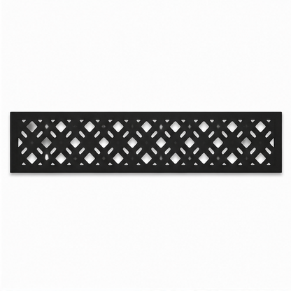Dark Diamond Trellis decorative metal fence topper front pattern for WPC composite fencing, Design 188
