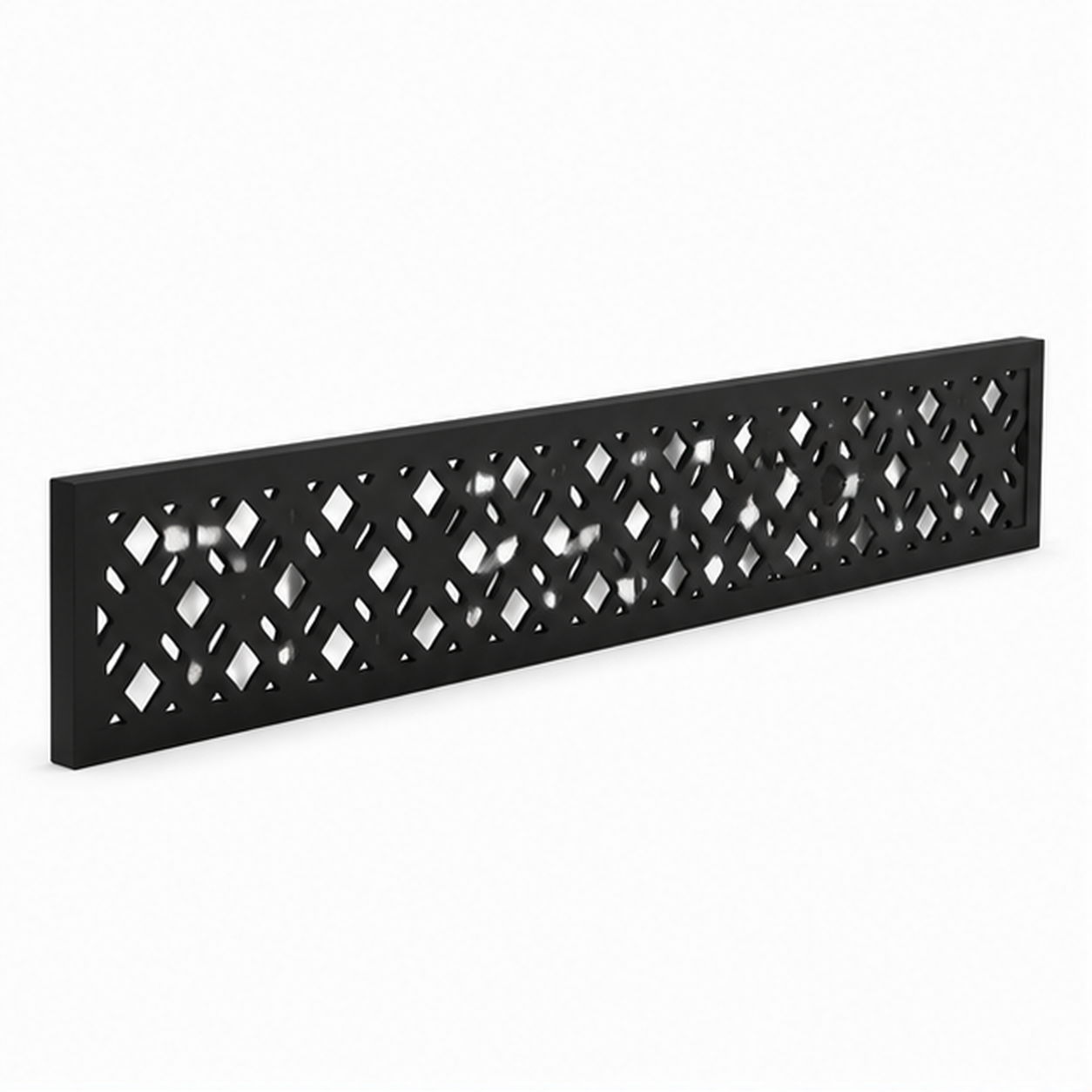 Dark Diamond Trellis laser cut metal fence topper insert perspective view, Design 188
