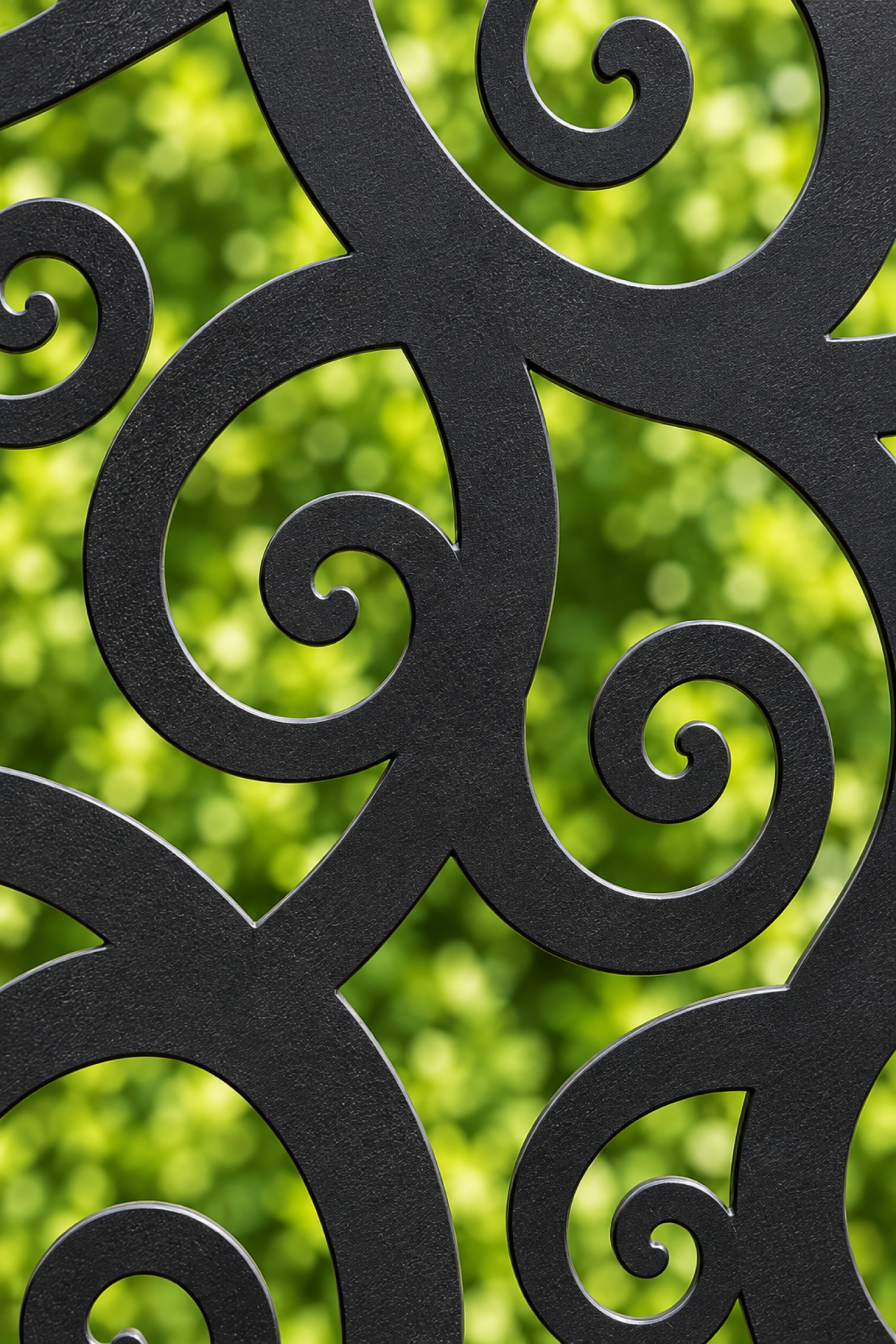 Design 189 Spiral Vine Repeat Laser Cut Metal Privacy Screen Panel close-up detail view