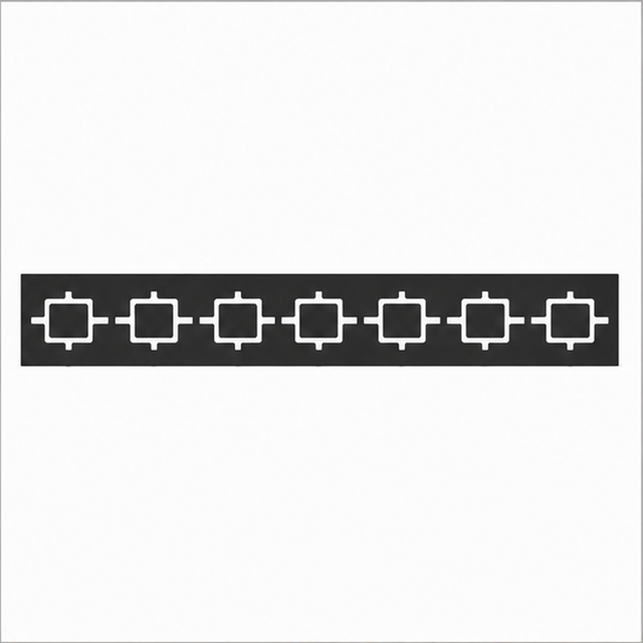 Square Link Chain decorative metal fence topper front pattern for WPC composite fencing, Design 189