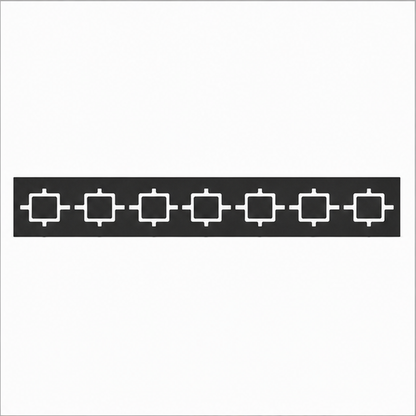 Square Link Chain decorative metal fence topper front pattern for WPC composite fencing, Design 189