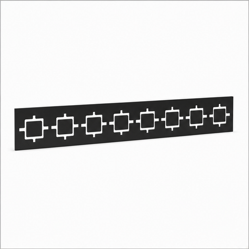 Square Link Chain laser cut metal fence topper insert perspective view, Design 189