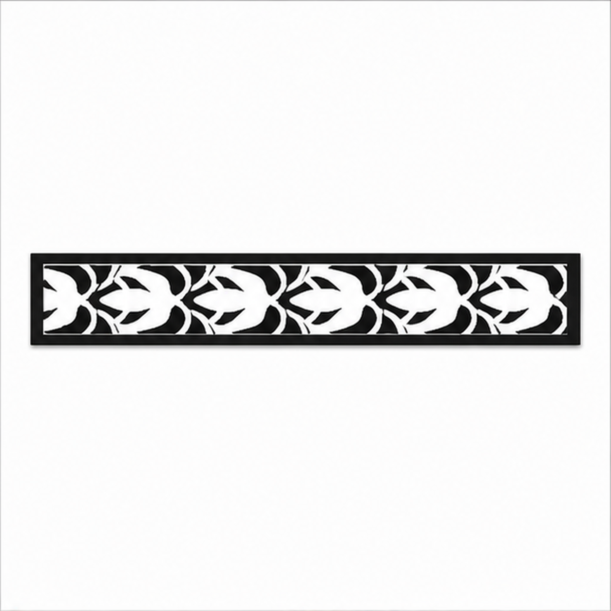 Spear Leaf Scroll decorative metal fence topper front pattern for WPC composite fencing, Design 190