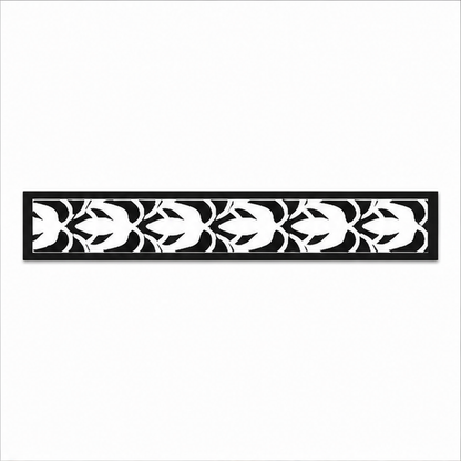 Spear Leaf Scroll decorative metal fence topper front pattern for WPC composite fencing, Design 190