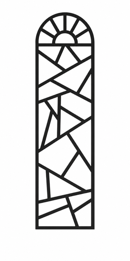 Design 190 Sunrise Shard Arch Laser Cut Metal Privacy Screen Panel front main view