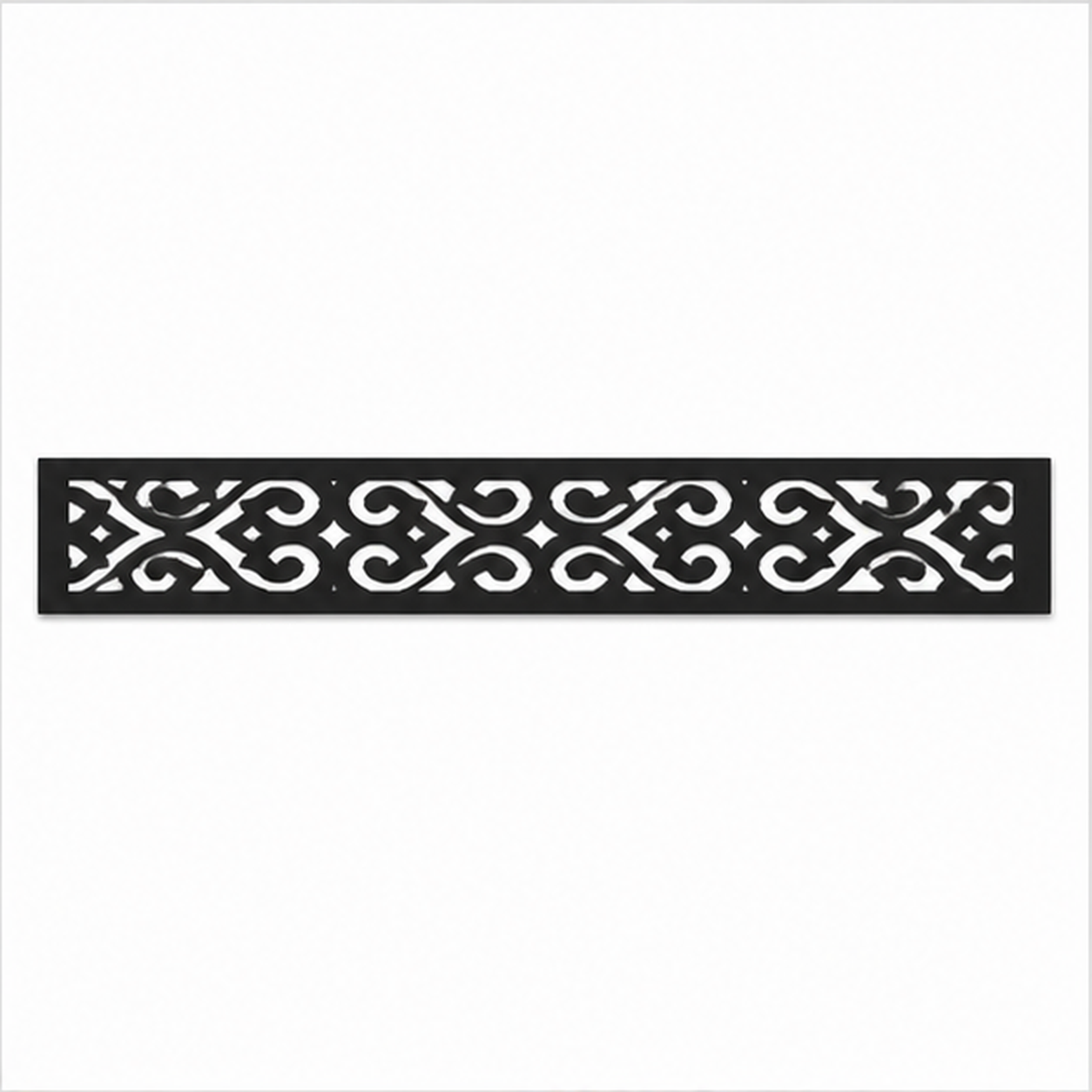 Mini C Scroll Rail decorative metal fence topper front pattern for WPC composite fencing, Design 191