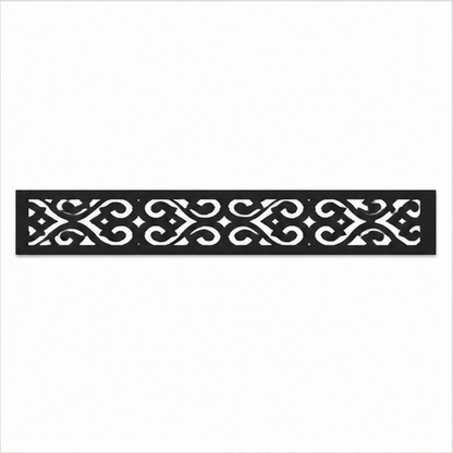 Mini C Scroll Rail decorative metal fence topper front pattern for WPC composite fencing, Design 191