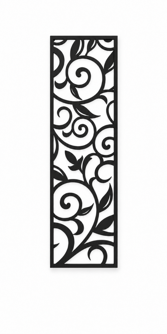 Design 191 Open Scroll Lattice Laser Cut Metal Privacy Screen Panel front main view