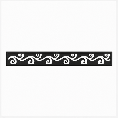 Curl Wave Scroll decorative metal fence topper front pattern for WPC composite fencing, Design 192