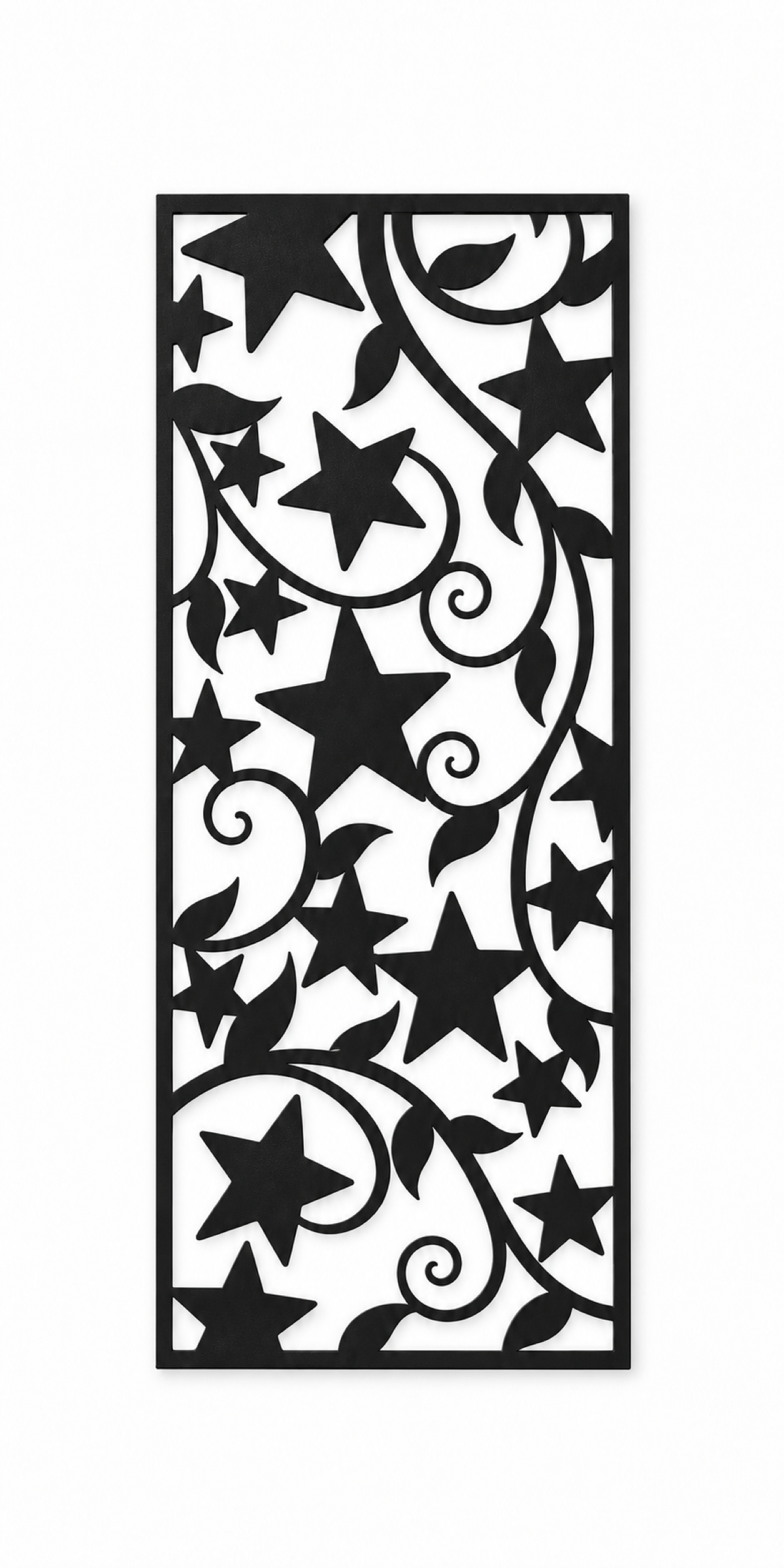 Design 192 Falling Maple Stars Laser Cut Metal Privacy Screen Panel front main view