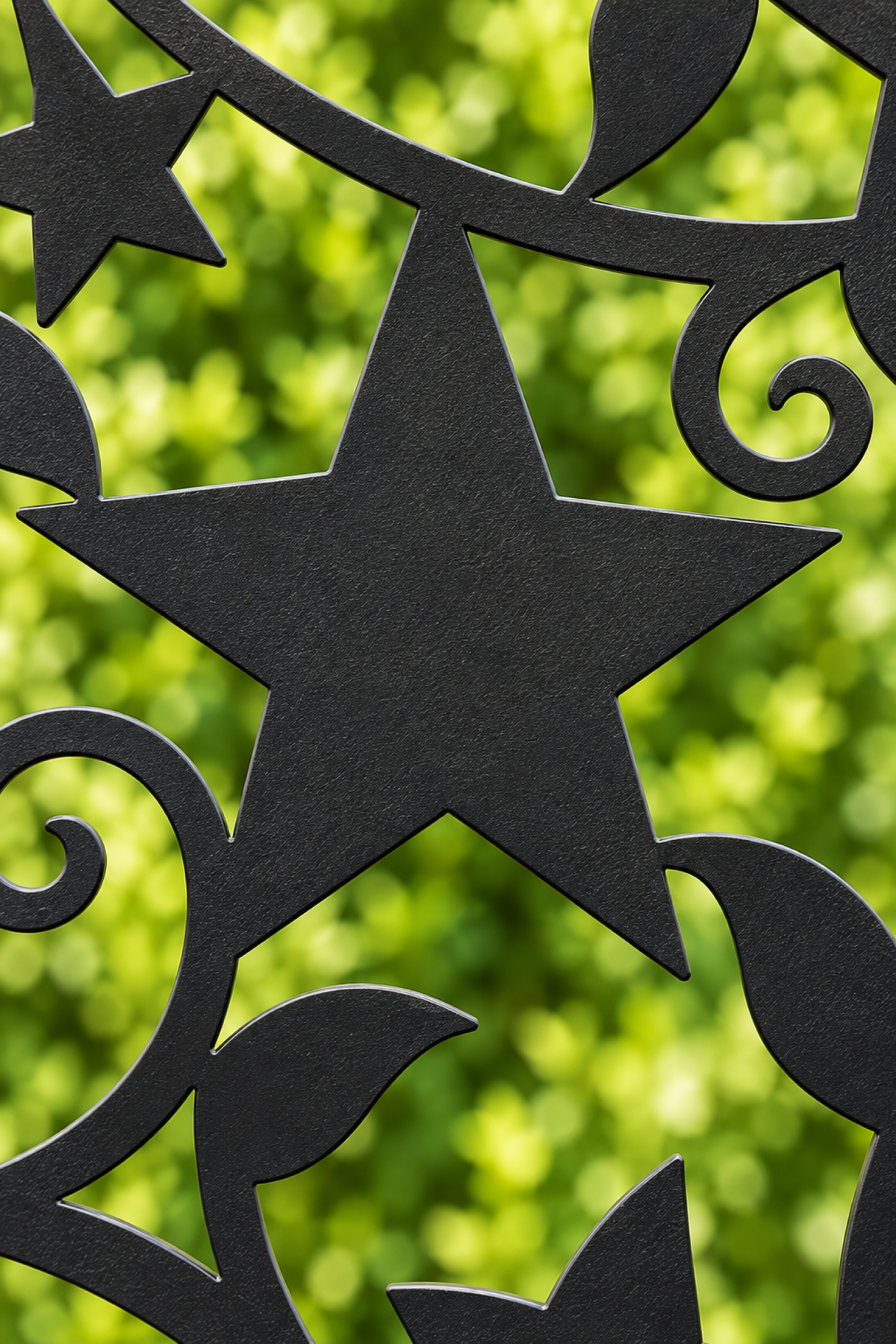Design 192 Falling Maple Stars Laser Cut Metal Privacy Screen Panel close-up detail view