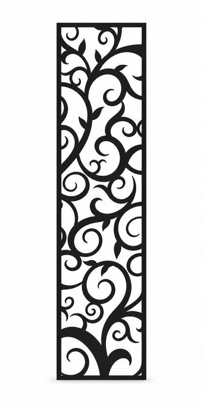 Design 193 Classic Scroll Vine Laser Cut Metal Privacy Screen Panel front main view