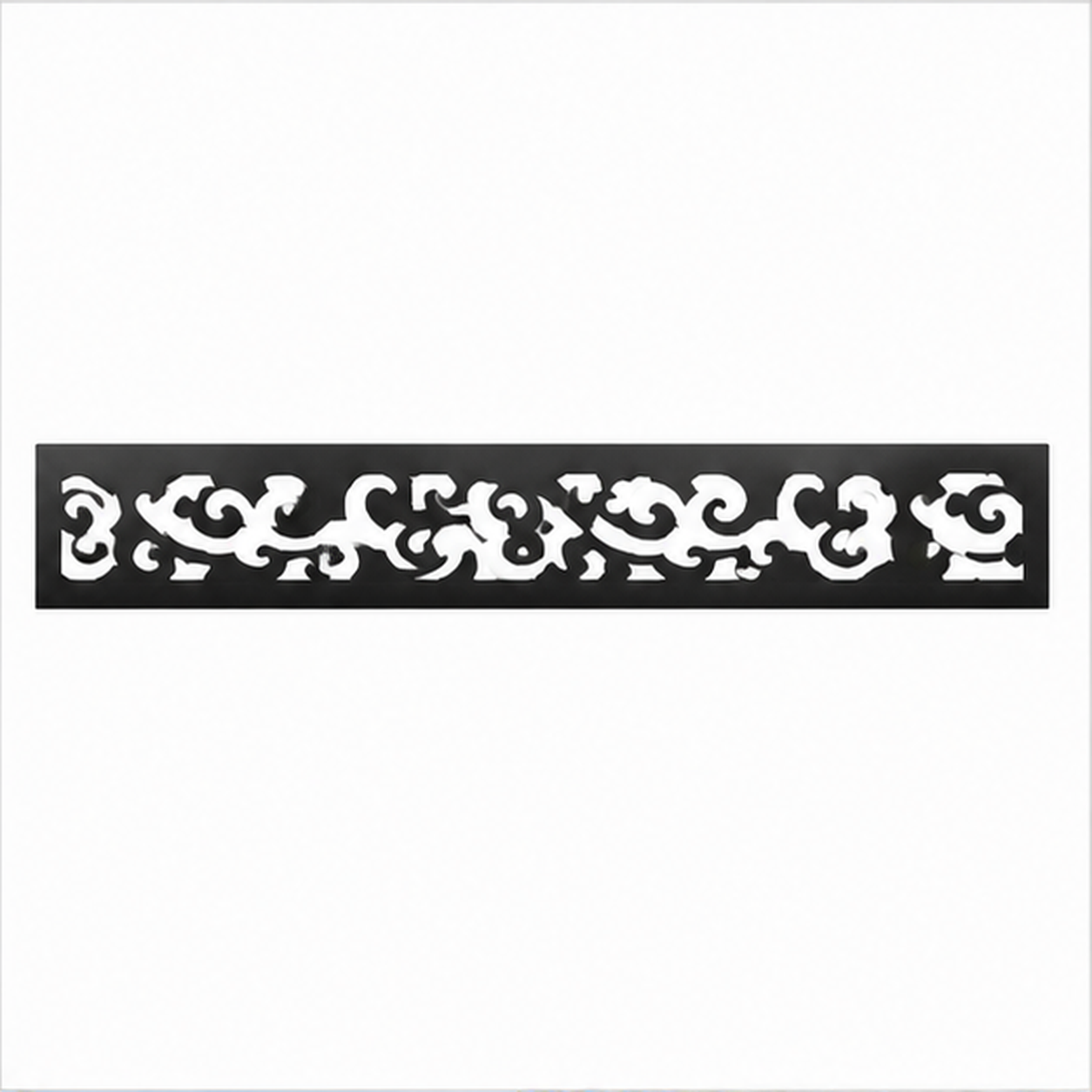 Mixed Floral Scroll decorative metal fence topper front pattern for WPC composite fencing, Design 193