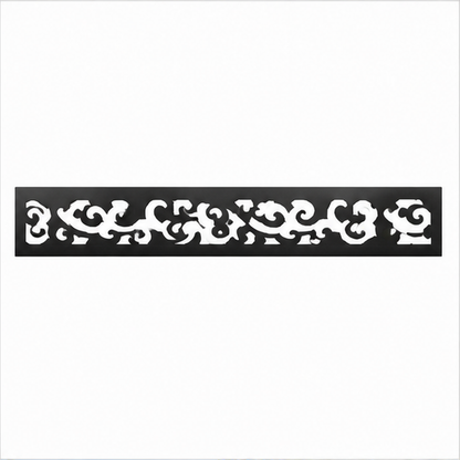 Mixed Floral Scroll decorative metal fence topper front pattern for WPC composite fencing, Design 193