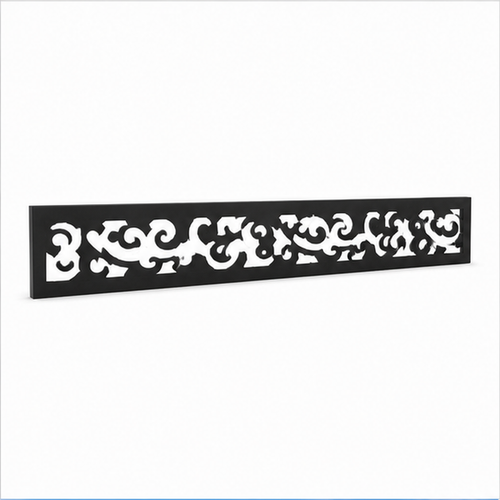 Mixed Floral Scroll laser cut metal fence topper insert perspective view, Design 193