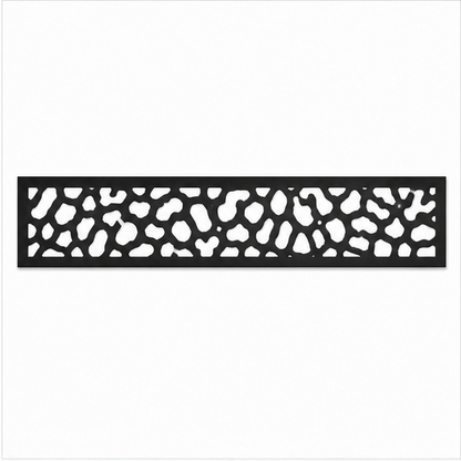 Pebble Floral Mesh decorative metal fence topper front pattern for WPC composite fencing, Design 194