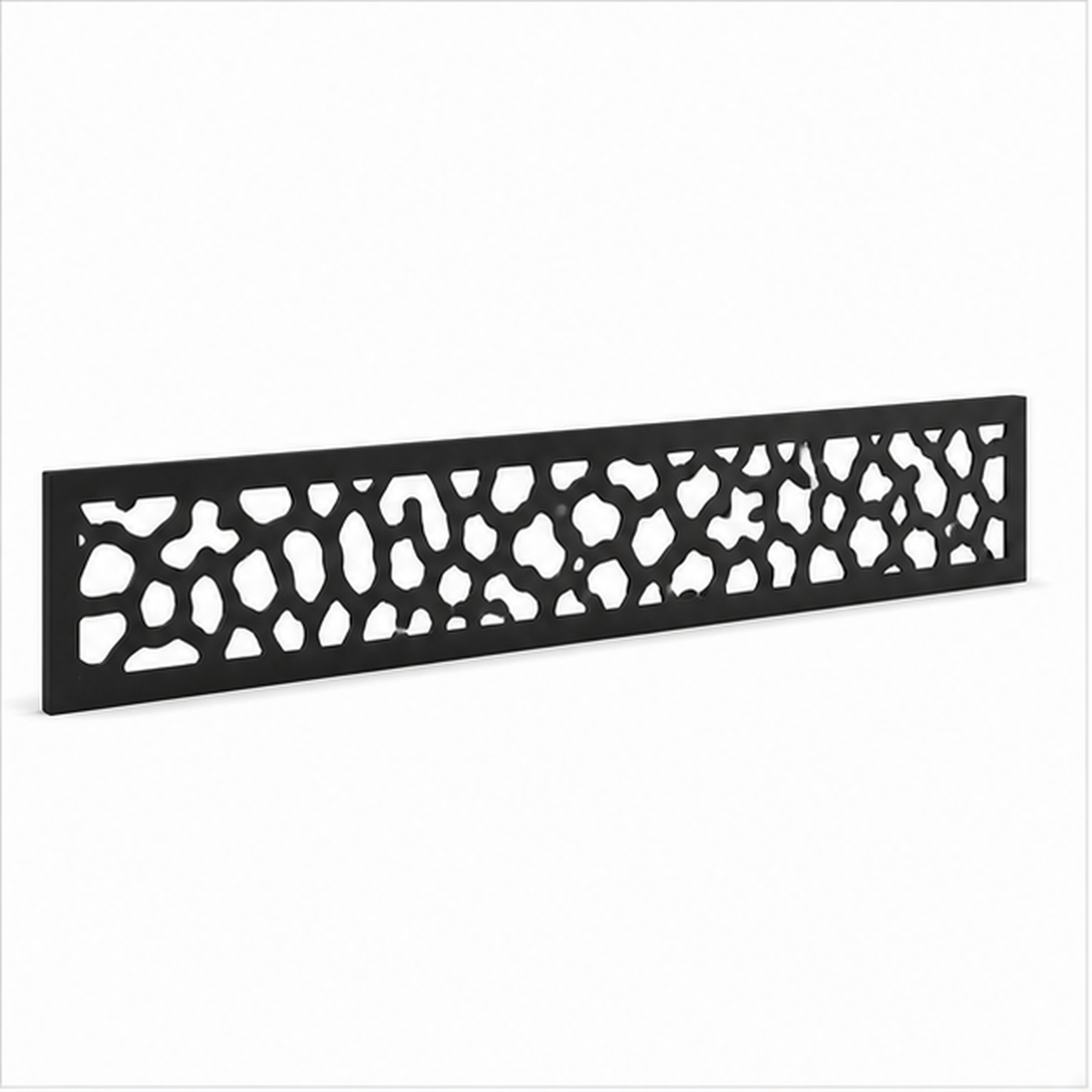 Pebble Floral Mesh laser cut metal fence topper insert perspective view, Design 194