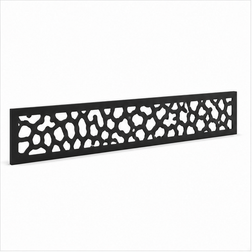 Pebble Floral Mesh laser cut metal fence topper insert perspective view, Design 194
