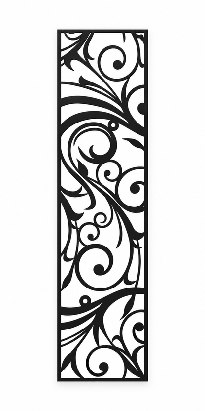 Design 195 Bold Acanthus Scroll Laser Cut Metal Privacy Screen Panel front main view