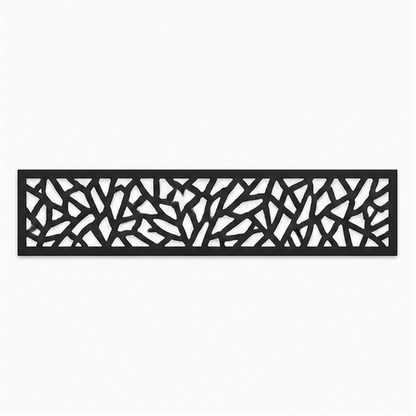 Branch Reed Lattice decorative metal fence topper front pattern for WPC composite fencing, Design 195
