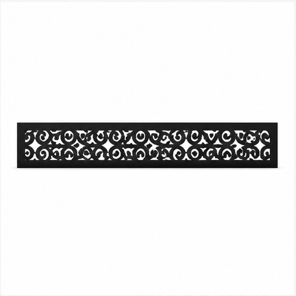 Cloud Curl Lace decorative metal fence topper front pattern for WPC composite fencing, Design 196