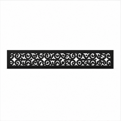 Cloud Curl Lace decorative metal fence topper front pattern for WPC composite fencing, Design 196