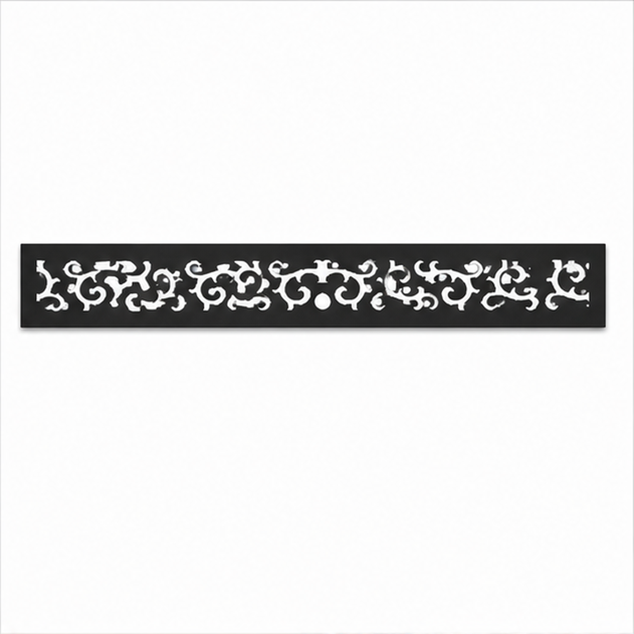 Fine Botanical Lace decorative metal fence topper front pattern for WPC composite fencing, Design 197