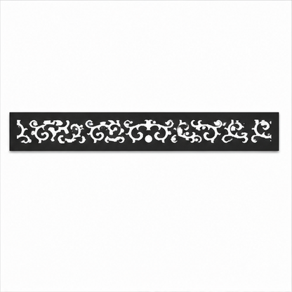 Fine Botanical Lace decorative metal fence topper front pattern for WPC composite fencing, Design 197