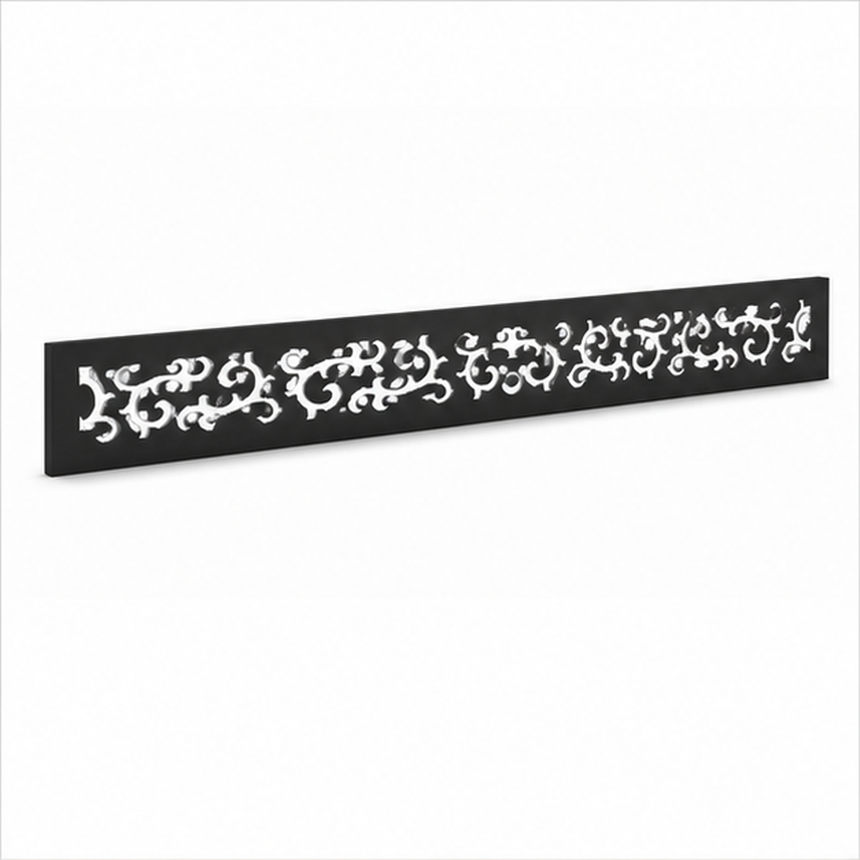 Fine Botanical Lace laser cut metal fence topper insert perspective view, Design 197