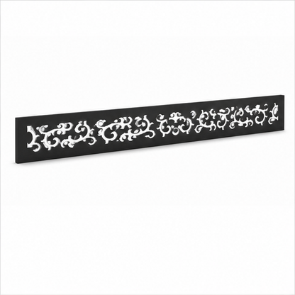 Fine Botanical Lace laser cut metal fence topper insert perspective view, Design 197