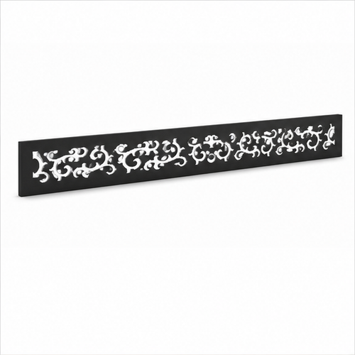 Fine Botanical Lace laser cut metal fence topper insert perspective view, Design 197