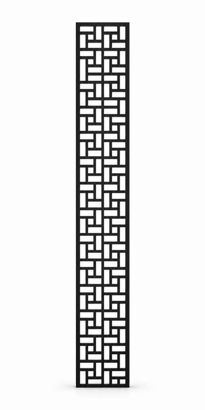 Design 197 Woven Key Lattice Laser Cut Metal Privacy Screen Panel front main view