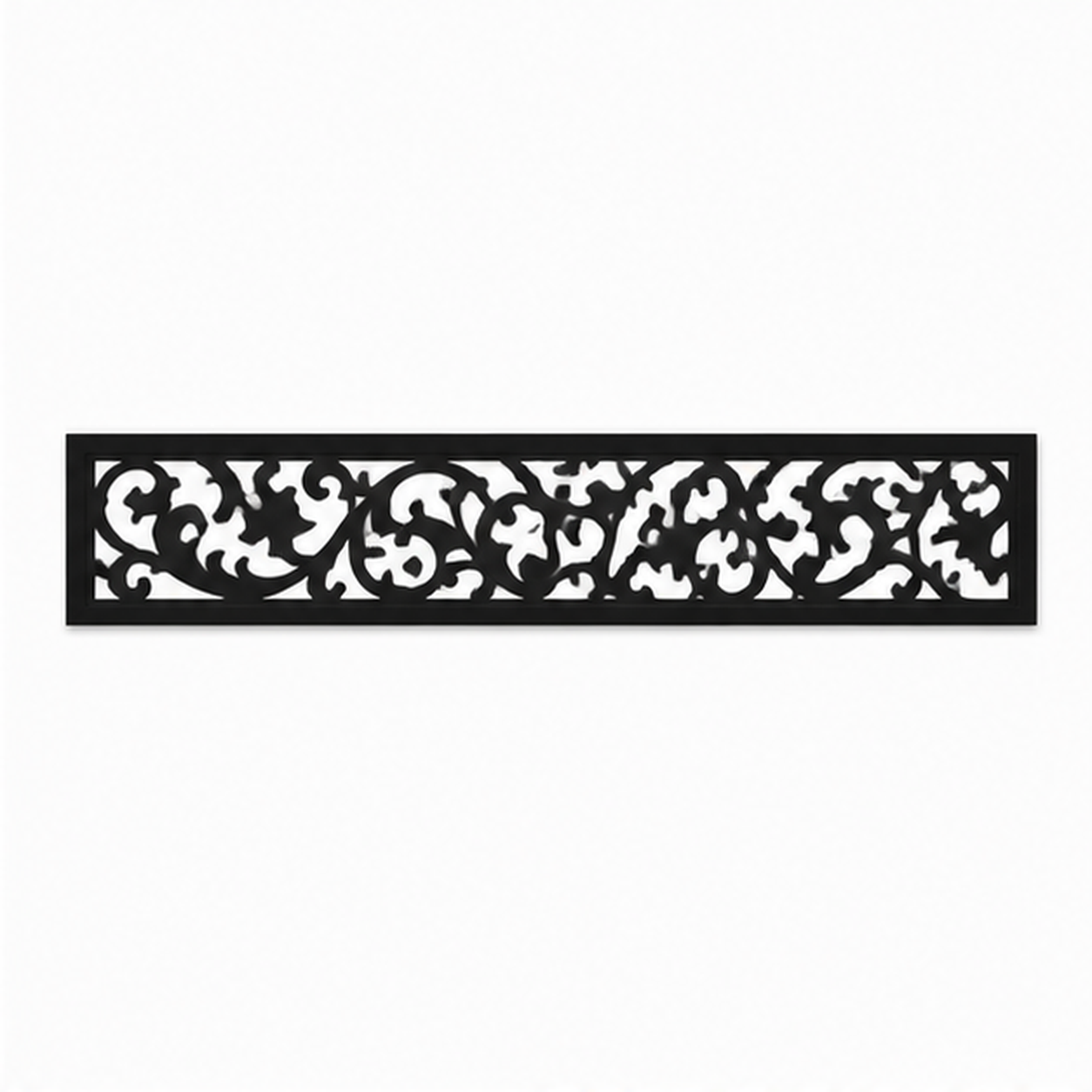 Dense Garden Scroll decorative metal fence topper front pattern for WPC composite fencing, Design 198
