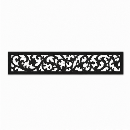 Dense Garden Scroll decorative metal fence topper front pattern for WPC composite fencing, Design 198