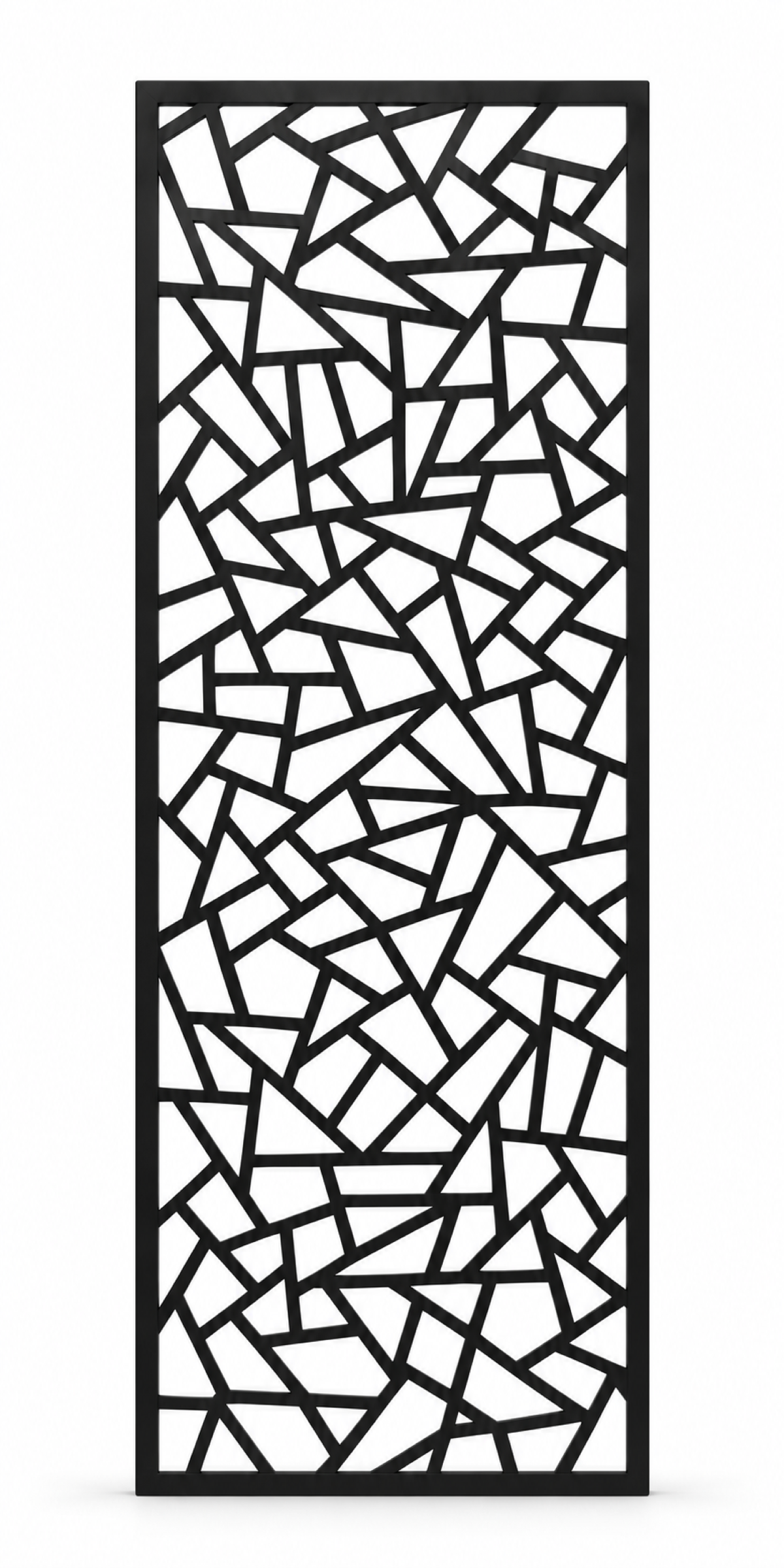 Design 199 Broken Glass Mosaic Laser Cut Metal Privacy Screen Panel front main view
