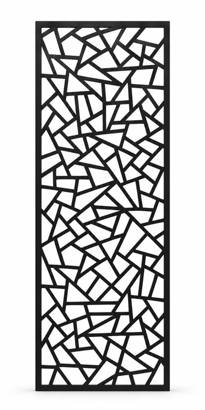 Design 199 Broken Glass Mosaic Laser Cut Metal Privacy Screen Panel front main view