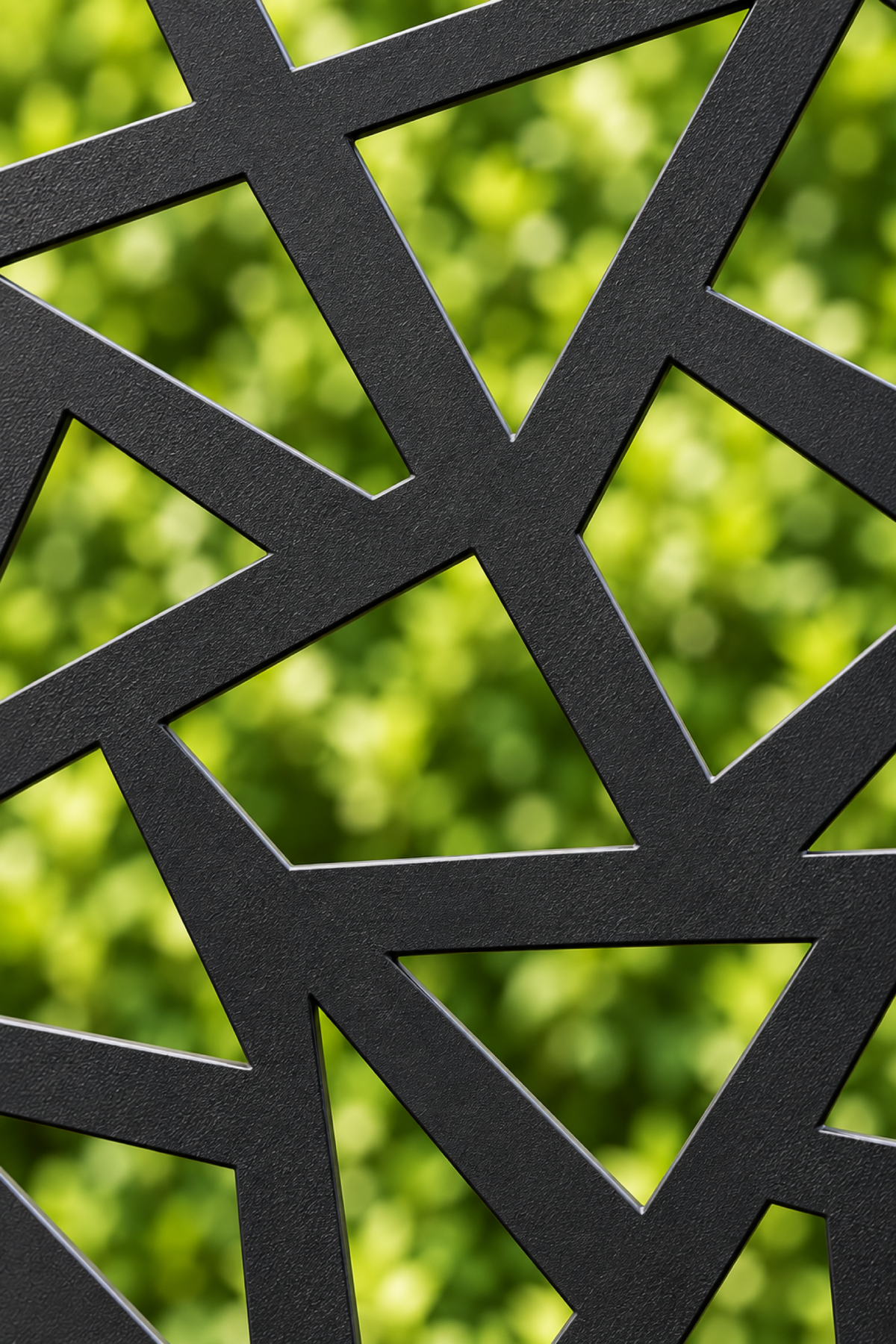 Design 199 Broken Glass Mosaic Laser Cut Metal Privacy Screen Panel close-up detail view