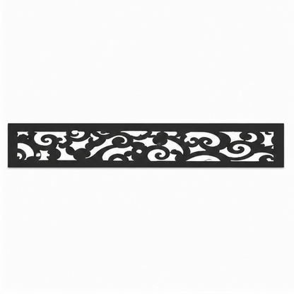 Large Cloud Scroll decorative metal fence topper front pattern for WPC composite fencing, Design 199