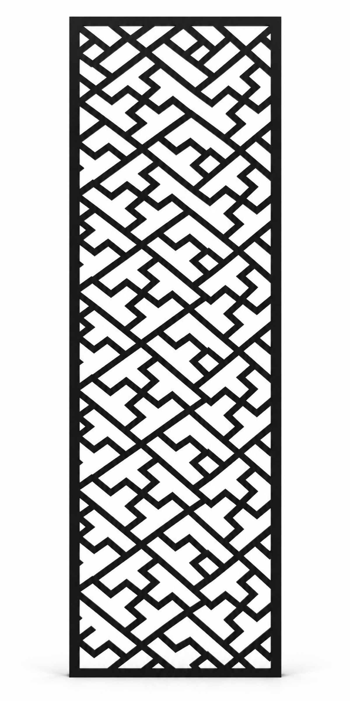 Design 200 Basketweave Maze Laser Cut Metal Privacy Screen Panel front main view