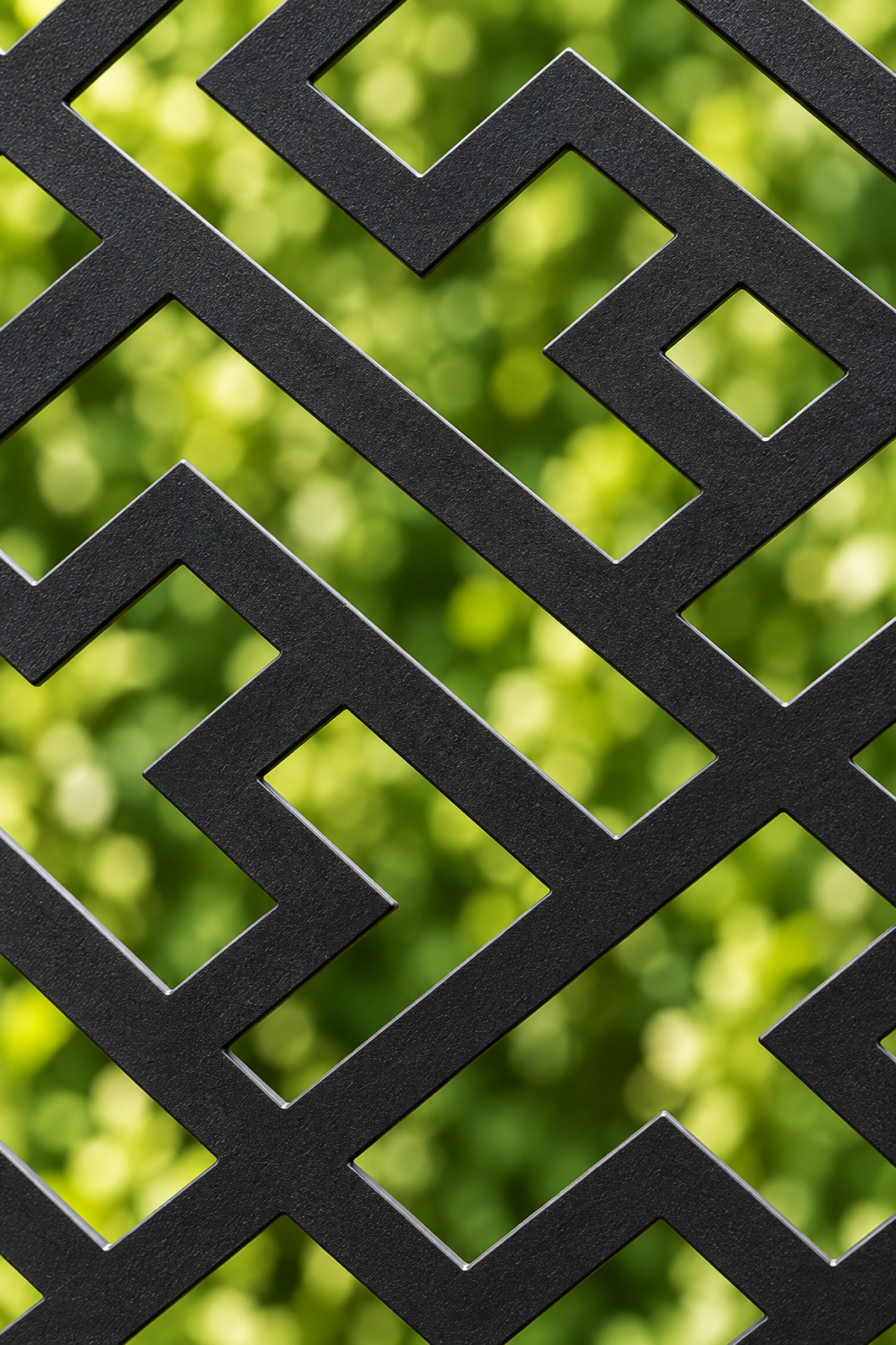 Design 200 Basketweave Maze Laser Cut Metal Privacy Screen Panel close-up detail view
