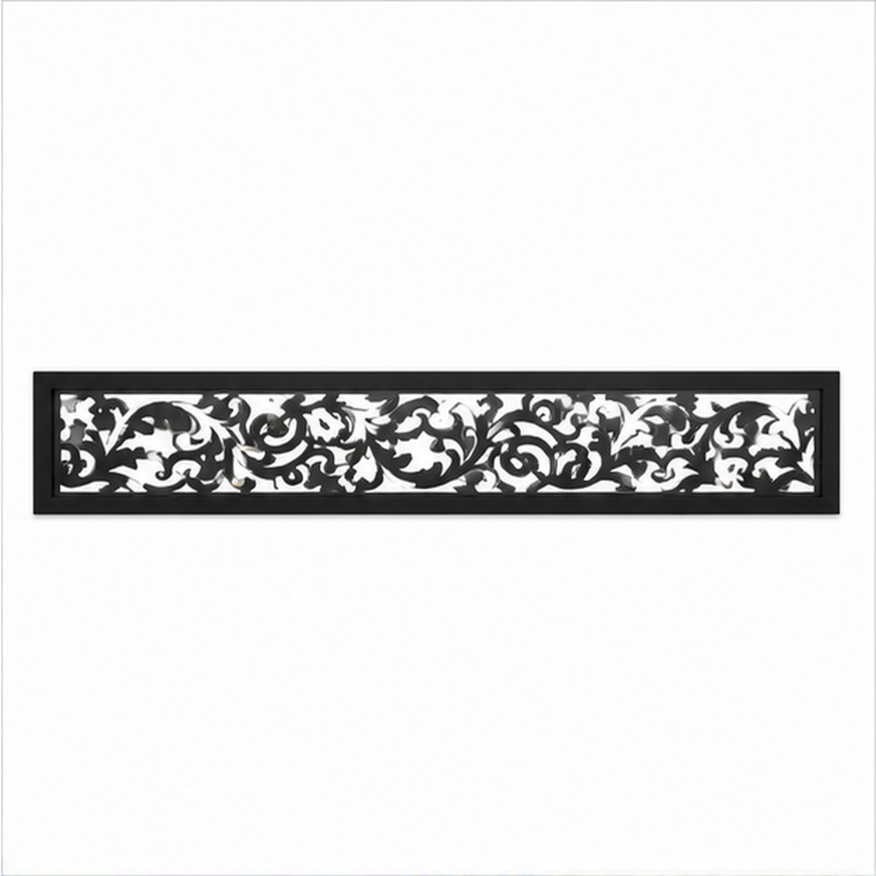 Fine Floral Vine decorative metal fence topper front pattern for WPC composite fencing, Design 200