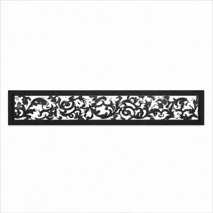 Fine Floral Vine decorative metal fence topper front pattern for WPC composite fencing, Design 200
