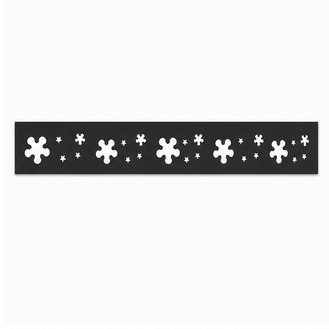 Blossom Star Dot Rail decorative metal fence topper front pattern for WPC composite fencing, Design 201
