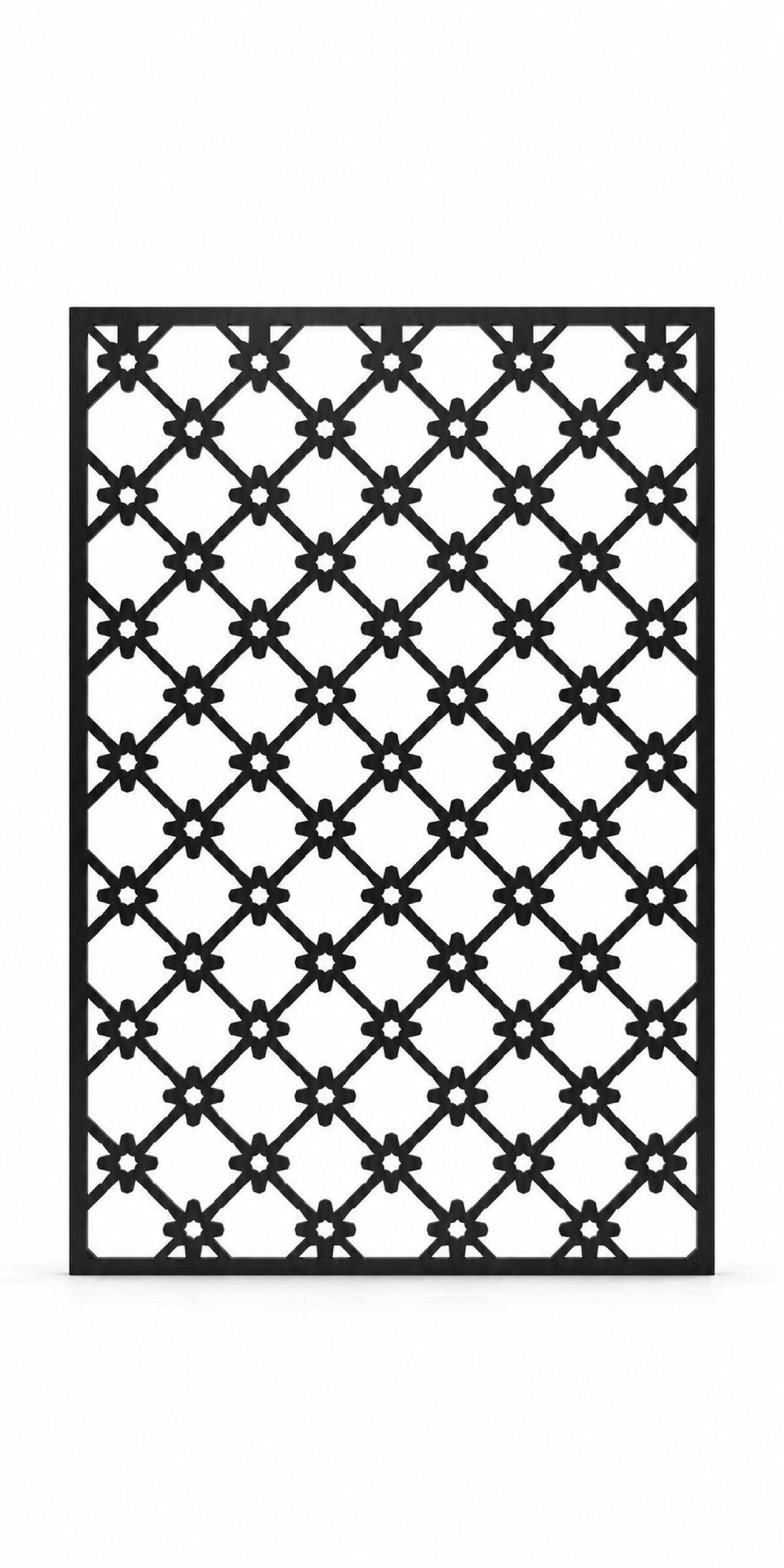 Design 201 Diamond Dot Lattice Laser Cut Metal Privacy Screen Panel front main view