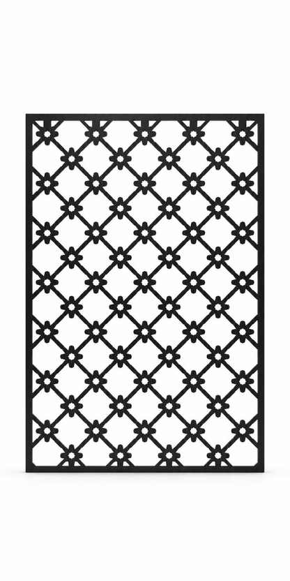 Design 201 Diamond Dot Lattice Laser Cut Metal Privacy Screen Panel front main view