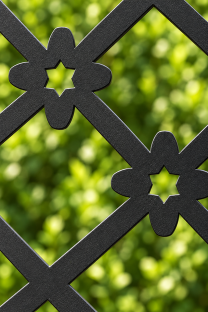 Design 201 Diamond Dot Lattice Laser Cut Metal Privacy Screen Panel close-up detail view