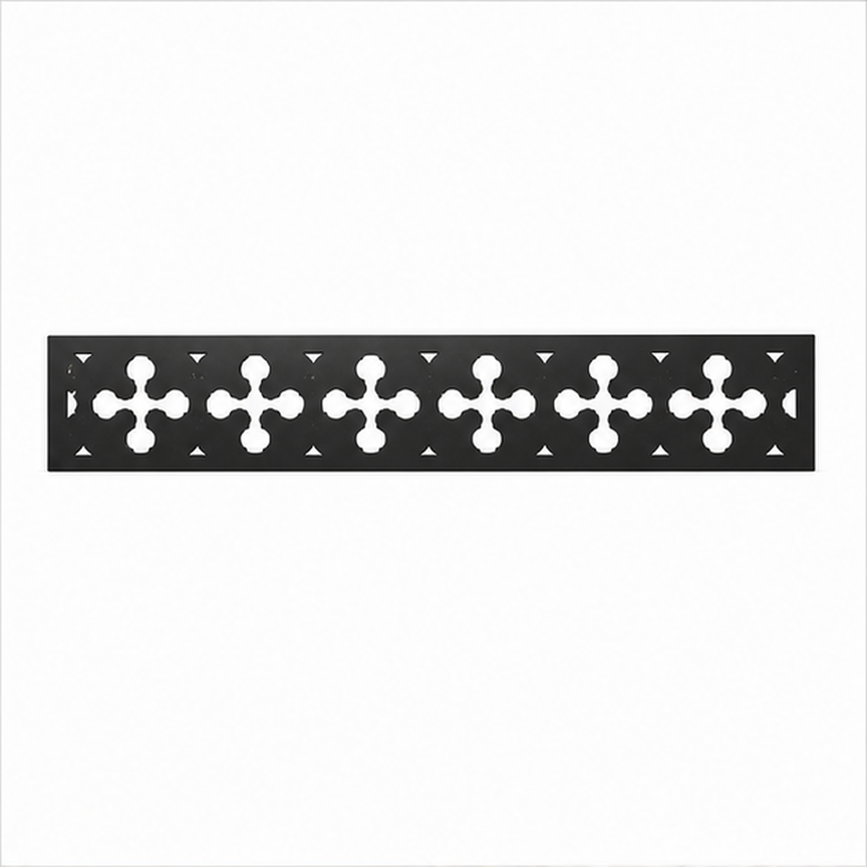 Cross Blossom Dot Rail decorative metal fence topper front pattern for WPC composite fencing, Design 202