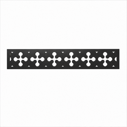 Cross Blossom Dot Rail decorative metal fence topper front pattern for WPC composite fencing, Design 202