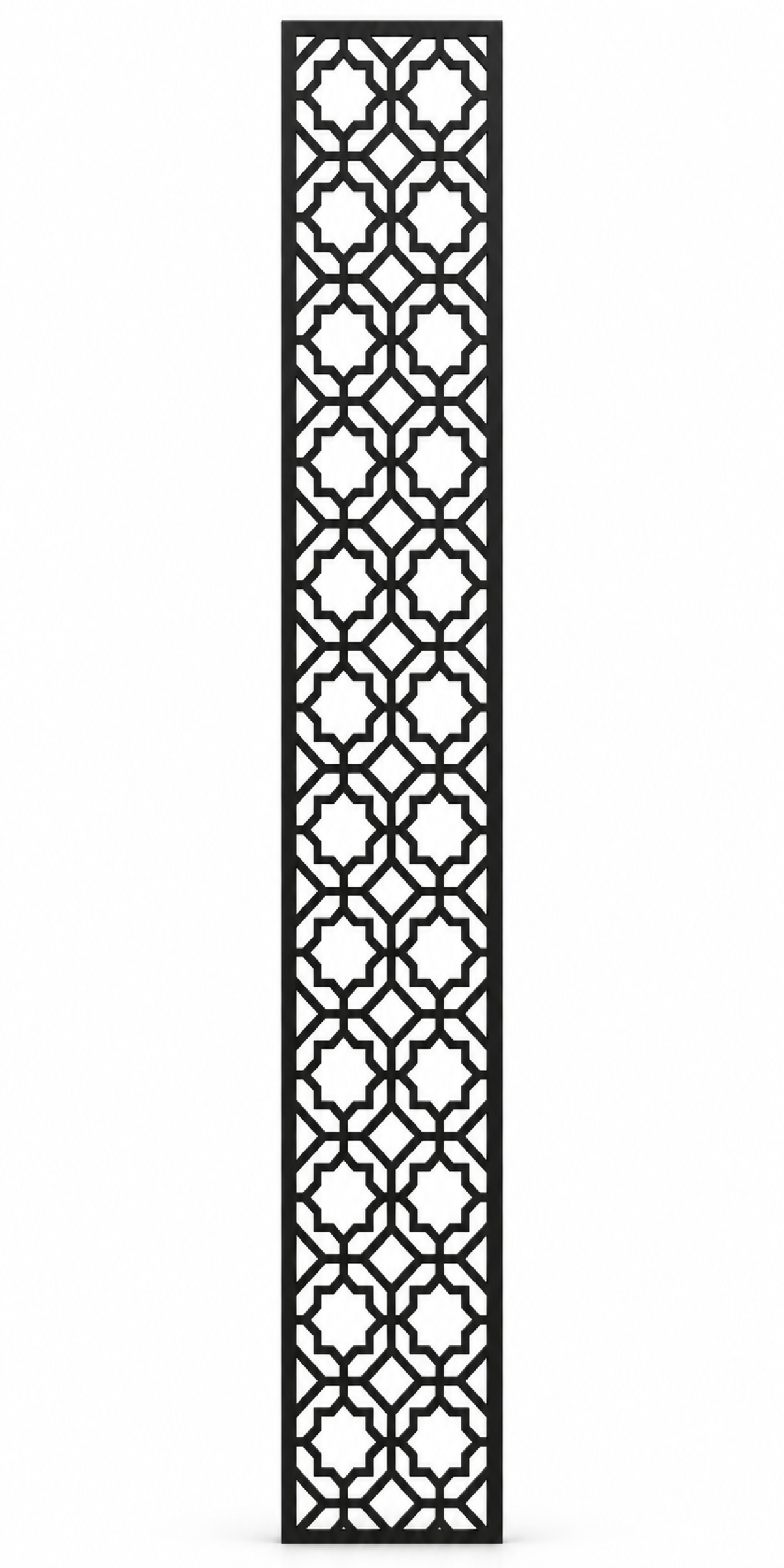 Design 202 Moroccan Quatrefoil Lattice Laser Cut Metal Privacy Screen Panel front main view